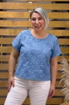 İtalyan Tasarım Fisto Nakışlı Bluz İndigo