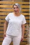 İtalyan Tasarım Fisto Nakışlı Bluz Beyaz