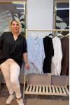 İtalyan Tasarım Önü Detaylı Ham Keten Bluz Siyah