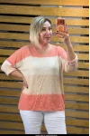 Özel Tasarım İthal Kumaş Ebruli Desenli V Yaka Bluz Pembe
