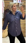 Tasarım Poplin Kumaş Klasik Gömlek Lacivert