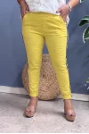 Tasarım Yanı Şerit Detaylı Pantolon Sarı