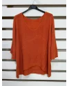 İtalyan Tasarım Merserize Bluz Oranj