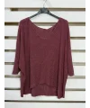 İtalyan Tasarım Merserize Bluz Bordo