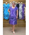 İtalyan Batik Desen Elbise Mor