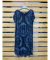 İtalyan Batik Desen Elbise Siyah