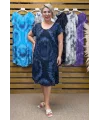 İtalyan Batik Desen Elbise Siyah