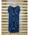 İtalyan Batik Desen Elbise Siyah