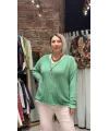 İtalyan Eskitme Merserize Tasarım Bluz Çimen