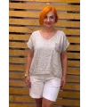 İtalyan Tasarım Cebi Nakışlı Bluz Vizon