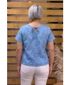İtalyan Tasarım Fisto Nakışlı Bluz İndigo