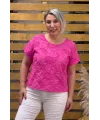 İtalyan Tasarım Fisto Nakışlı Bluz Pembe