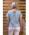 İtalyan Tasarım Fisto Nakışlı Bluz Bebe Mavisi