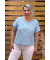 İtalyan Tasarım Fisto Nakışlı Bluz Bebe Mavisi