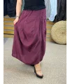 İtalyan Tasarım Keten Şalvar Model Pantolon Bordo