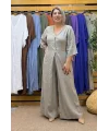İtalyan Tasarım Rahat Kesim Tulum Vizon