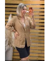 İtalyan Tasarım Tek Düğmeli Gömlek Ceket Camel