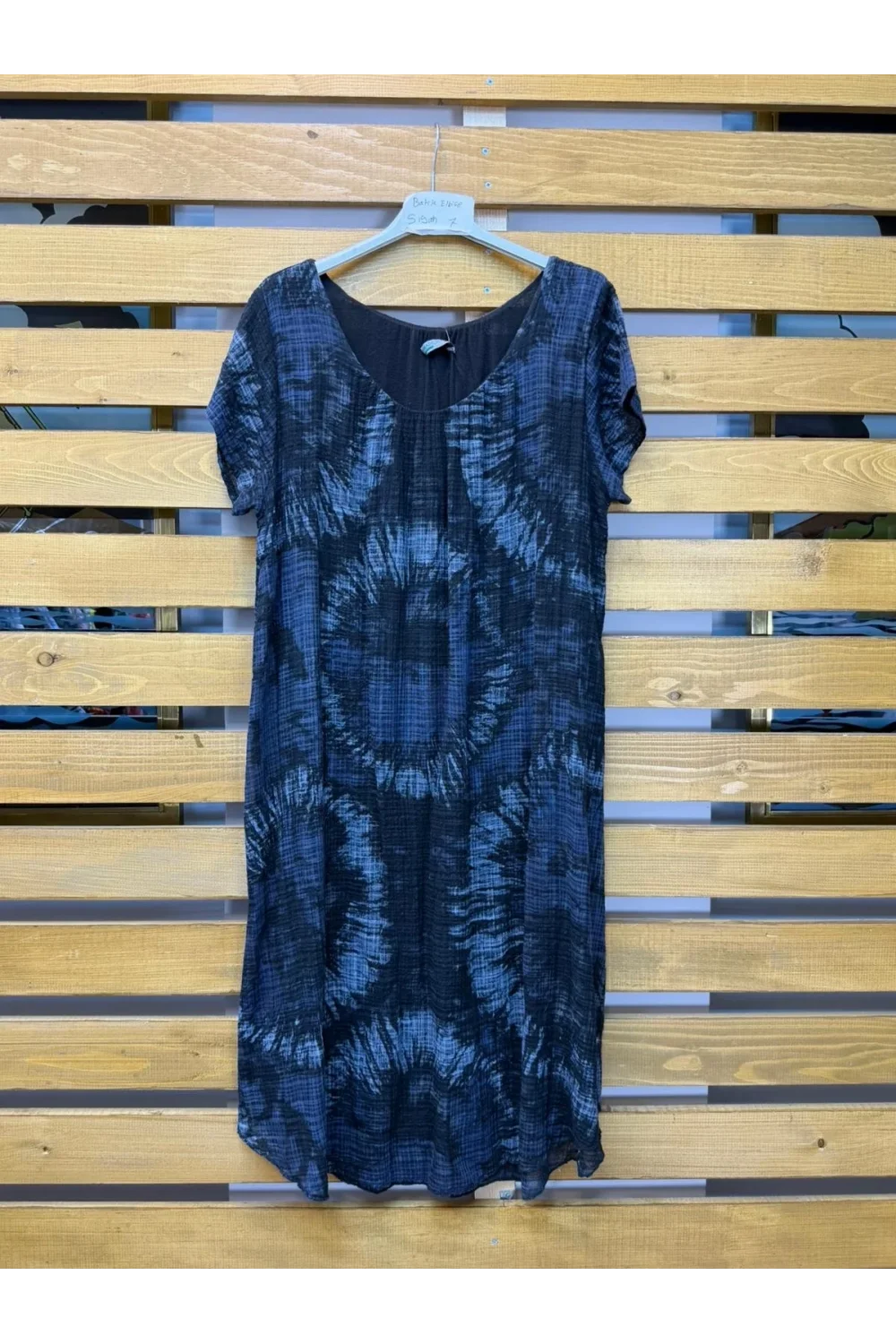 İtalyan Batik Desen Elbise Siyah
