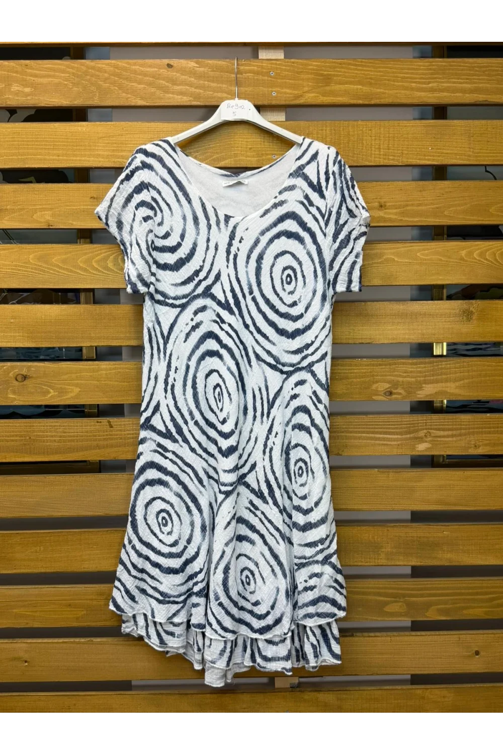 İtalyan Tasarim Batik Elbise Beyaz