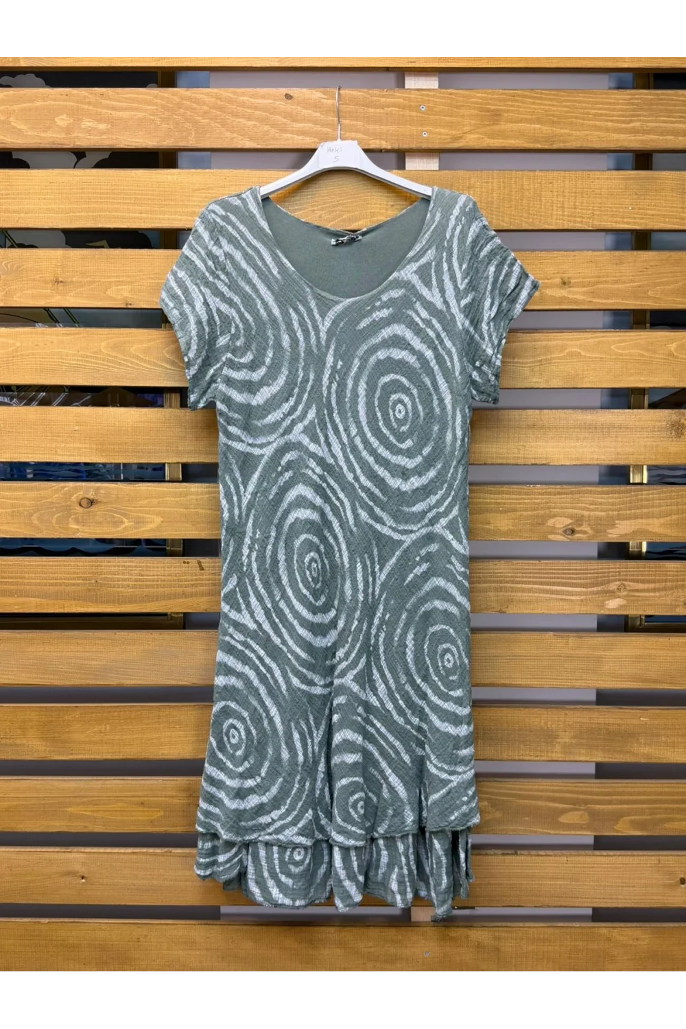 İtalyan Tasarim Batik Elbise Haki