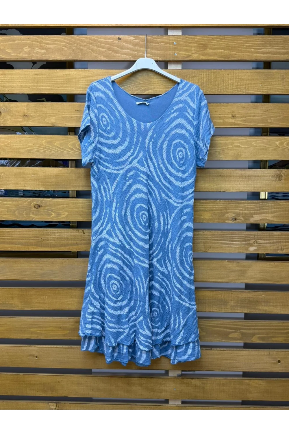 İtalyan Tasarim Batik Elbise Mavi