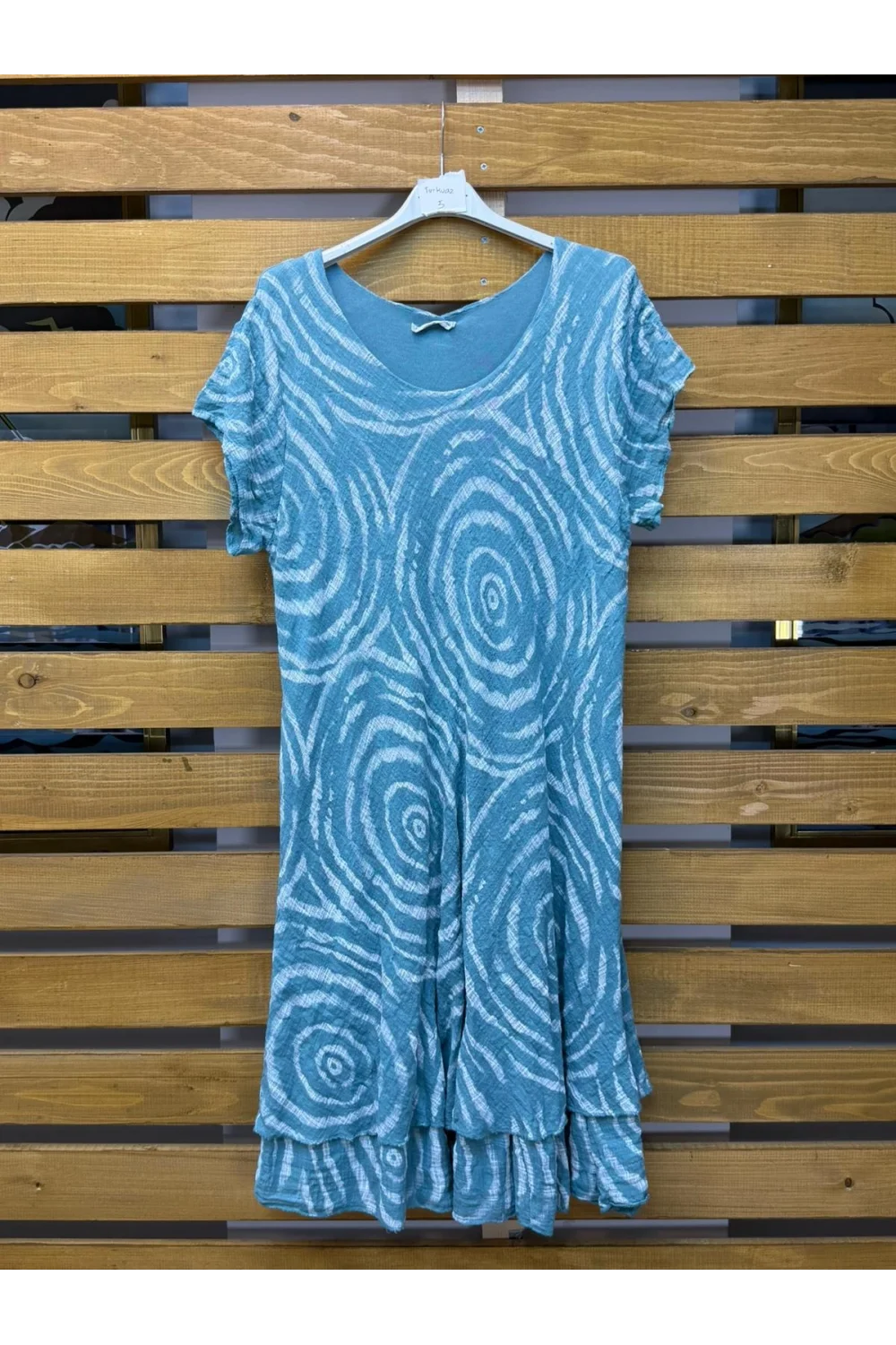 İtalyan Tasarim Batik Elbise Turkuaz