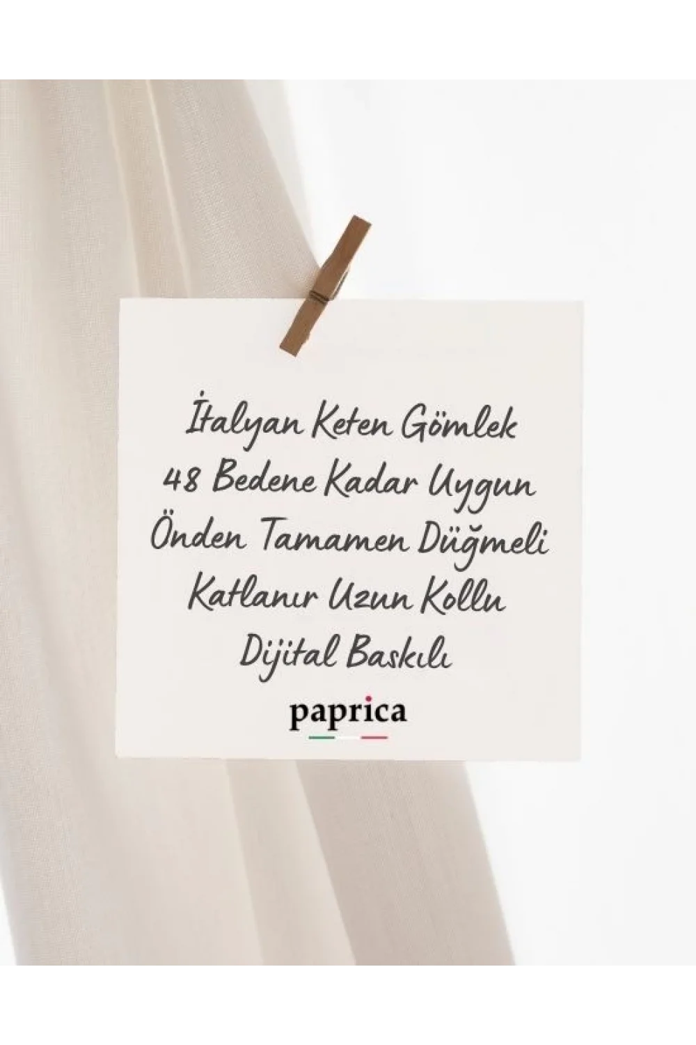 İtalyan Tasarım Gül Baskı Keten Gömlek Turuncu