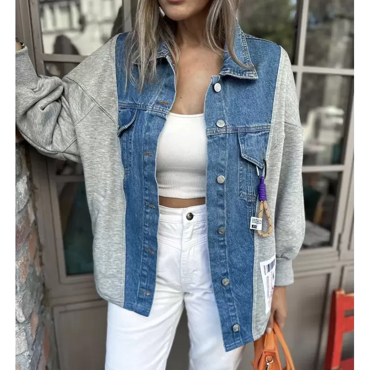 Marka Model Tasarım Denim Detaylı Ceket