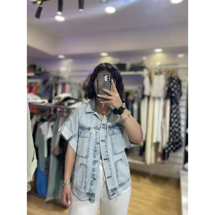 Yeni sezon oversize denim yelek