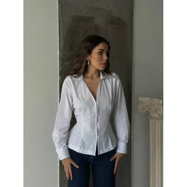 Bağlama detaylı tasarım gömlek