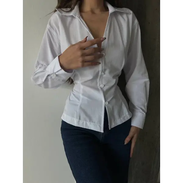 Bağlama detaylı tasarım gömlek