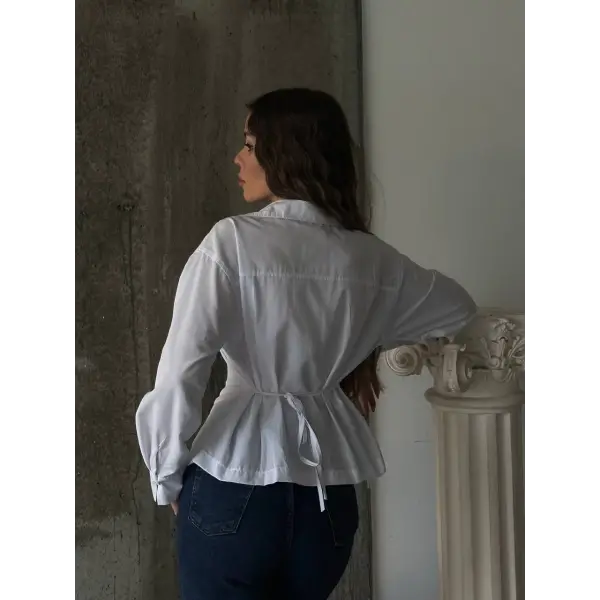 Bağlama detaylı tasarım gömlek