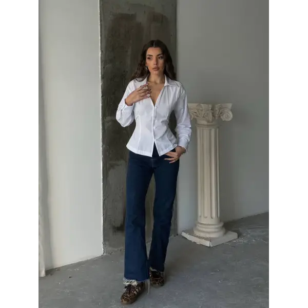 Bağlama detaylı tasarım gömlek