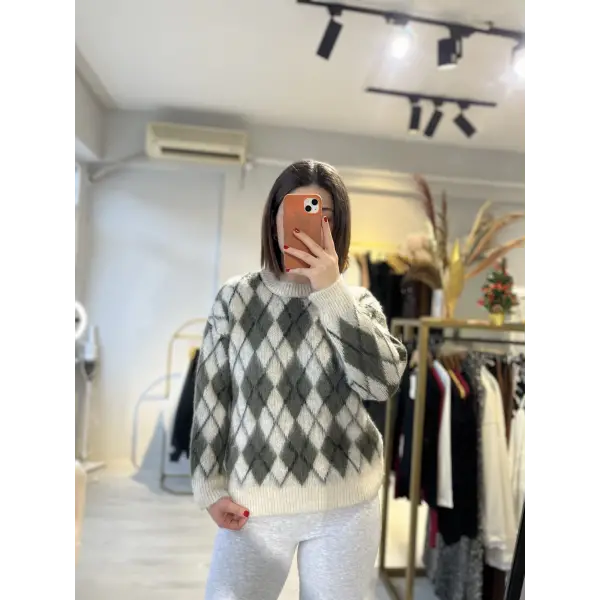 Baklava desen yumoş kazak