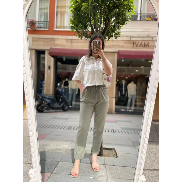 Beli Lastikli Gabardin Pantolon