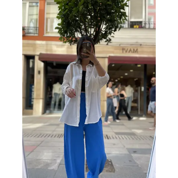 Çift Cepli Keten Gömlek