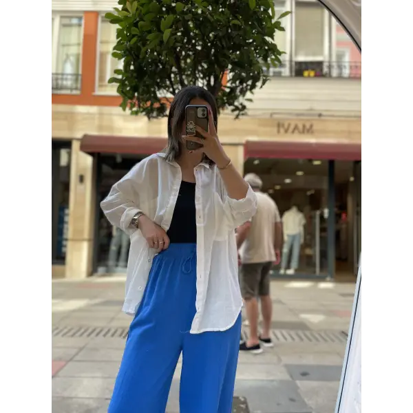 Çift Cepli Keten Gömlek