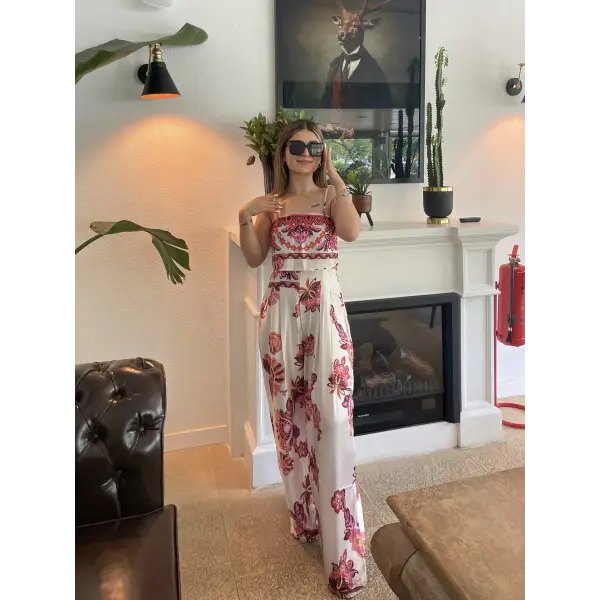 Desenli Pembe Saten Tulum