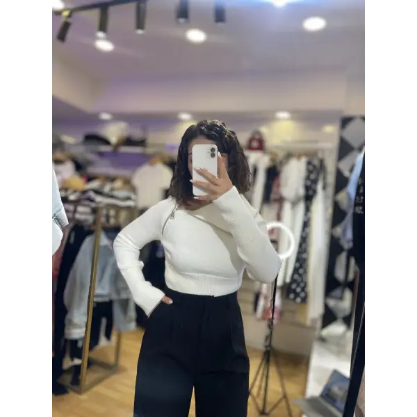 Fermuar detaylı Dilvin triko kazak