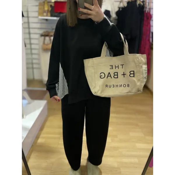 Gömlek detaylı modal kumaş Premium siyah takım