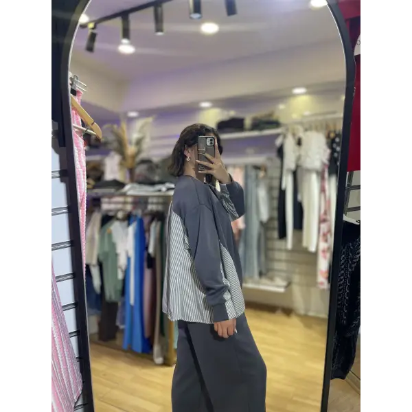 Gömlek detaylı premium modal kumaş takım