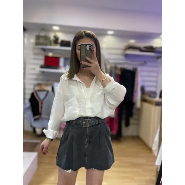 Kemerli pileli füme kot etek