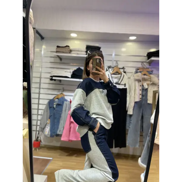 KLN Tasarım Denim Detaylı İkili Takım