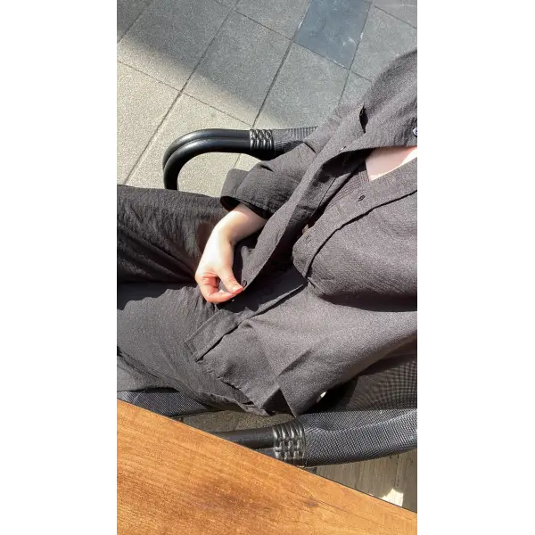 Lissy siyah keten takım