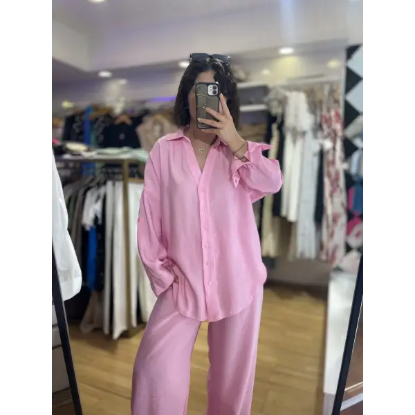 Modal kumaş gömlekli takım