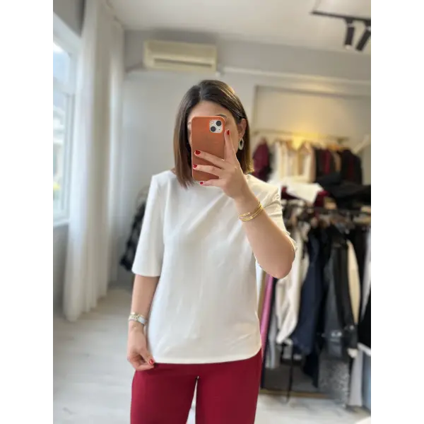 Orj marka tok kumaş vatkalı ekru basic