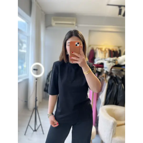 Orj marka tok kumaş vatkalı siyah basic