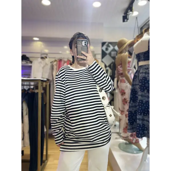 Oversize Çizgili Basic