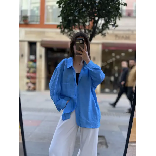 Oversize Düşük Omuz Gömlek