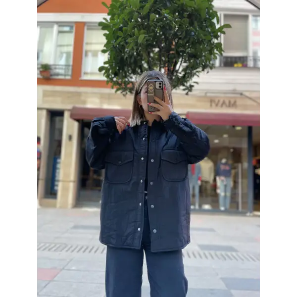 Oversize Siyah Mevsimlik Ceket
